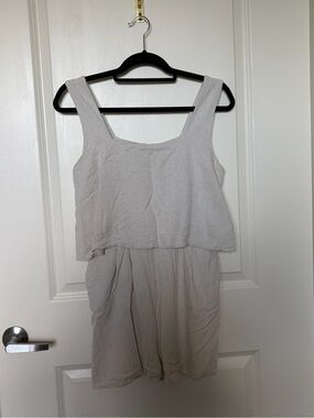 Gilli Beige Linen Blend Romper